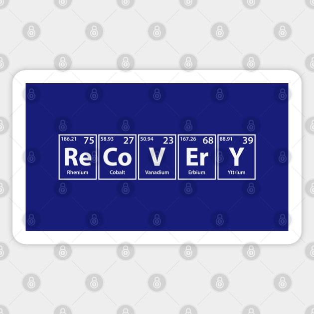 Recovery (Re-Co-V-Er-Y) Periodic Elements Spelling Sticker by cerebrands